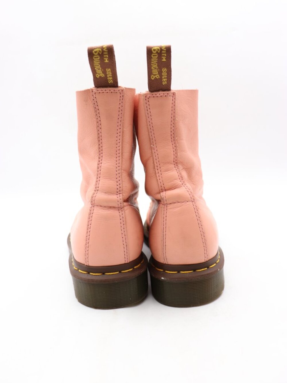Doc Dr Martens 1460 Pascal Pink Salmon Boots Women's 9 Leather Lace Up Combat - Picture 4 of 10